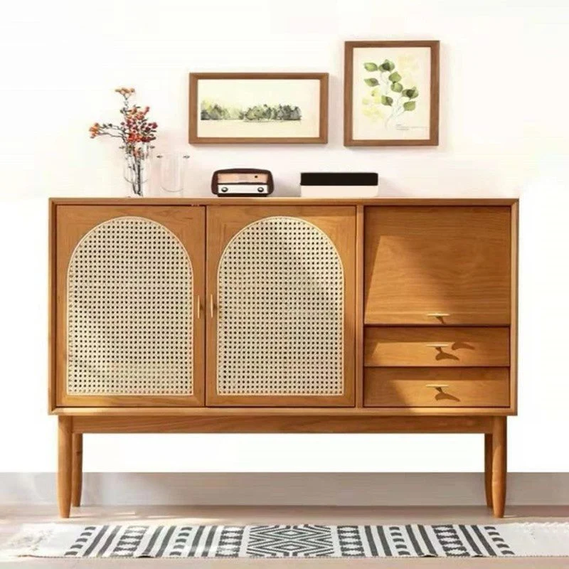 Houten Sideboard Modern Minimalist Home Buffet Drawers and Cabinets Stofbestendig 51l