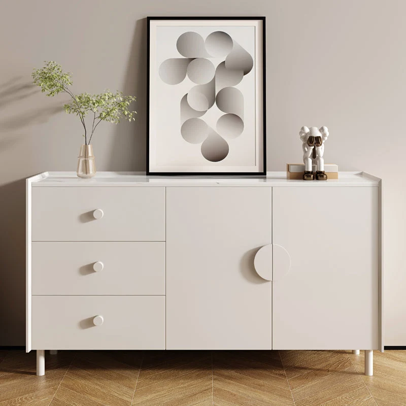 Industrieel 3-drawer Sideboard Table Pine Effen Wood Sideboard Cabinet Kitchen 47l