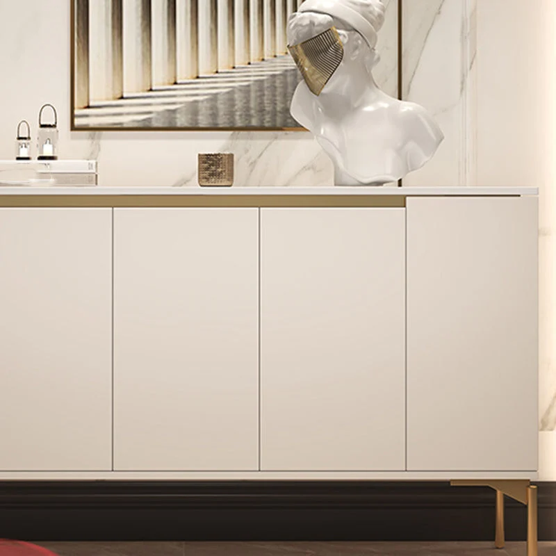 Industrieel Contemporary Solid Wood Sideboard Cabinet Drawers Ivoor 47l