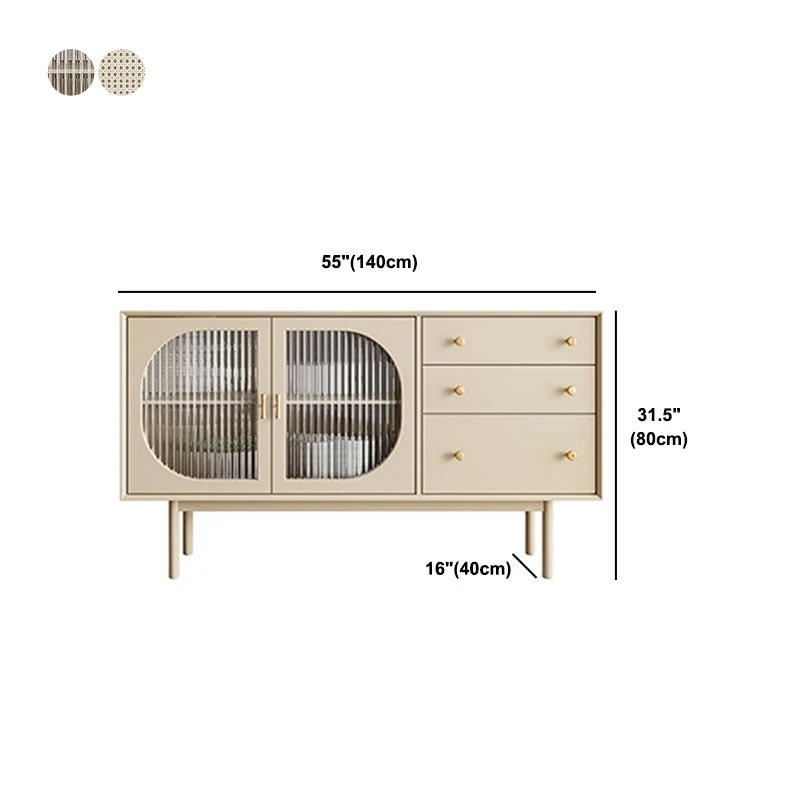 Ivoor Faux Wood Sideboard Drawers Glam Indoor Dining Buffet Cabinets 47l