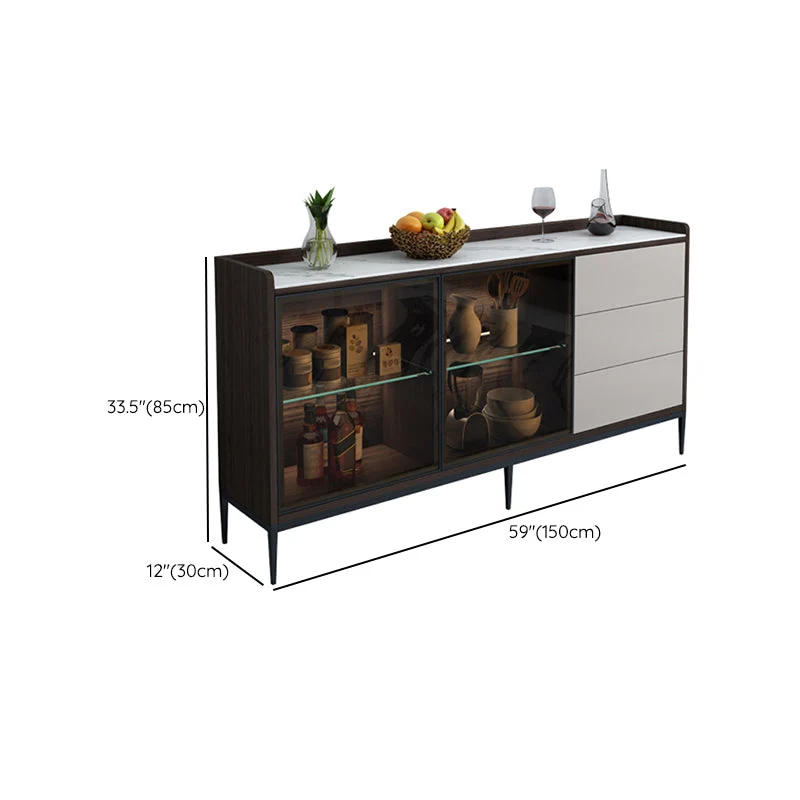 Landelijk Contemporary Sideboard Stone Sideboard Cabinet Lights Kitchen 47l