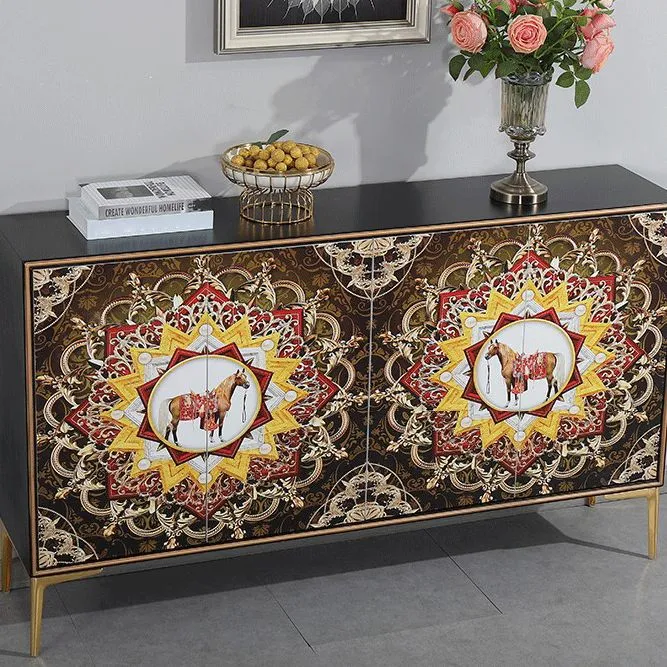 Landelijk Glam Sideboard Engineered Wood Sideboard Doors Living Room 31l