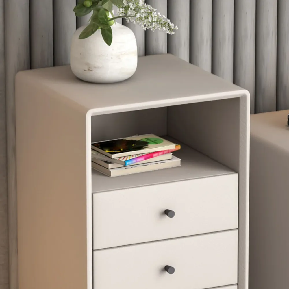 Landelijk Hedendaags Open Storage Sideboard 51.5"H Living Room Birch Solid Wood Buffet Server Grey