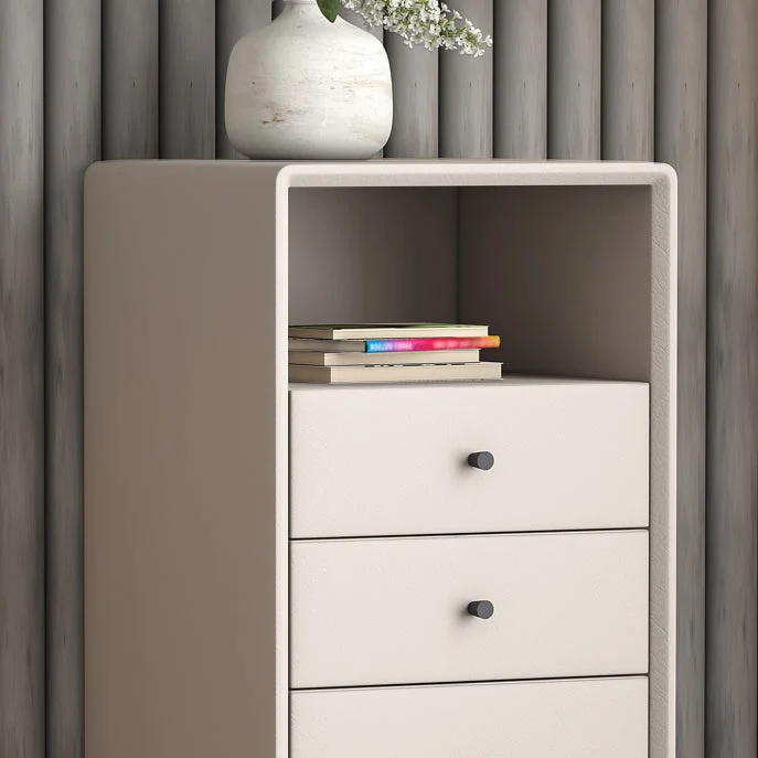 Landelijk Hedendaags Open Storage Sideboard 51.5"H Living Room Birch Solid Wood Buffet Server Grey