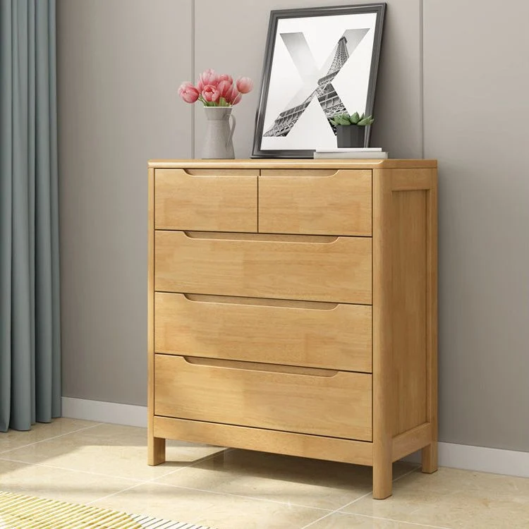 Landelijk Modern Rubber-wood Eenkleurig Wood Side Board Living Room Buffet/Console Drawers Natural