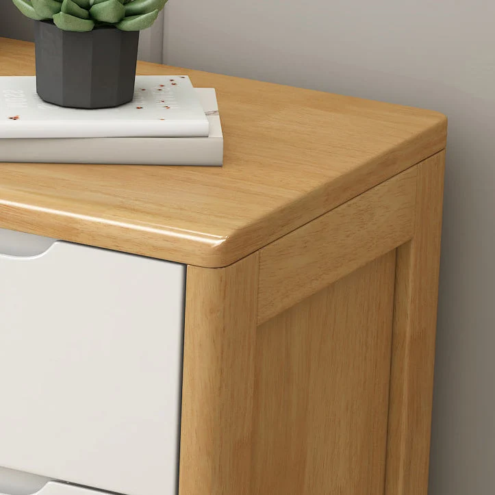 Landelijk Modern Rubber-wood Eenkleurig Wood Side Board Living Room Buffet/Console Drawers Natural