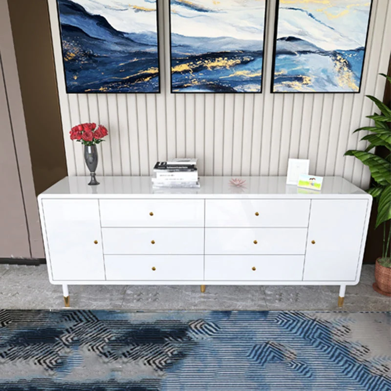 Luxe Storage Sideboard Wooden Rectangle Sideboard Dining Room met Stoelen Set 24l