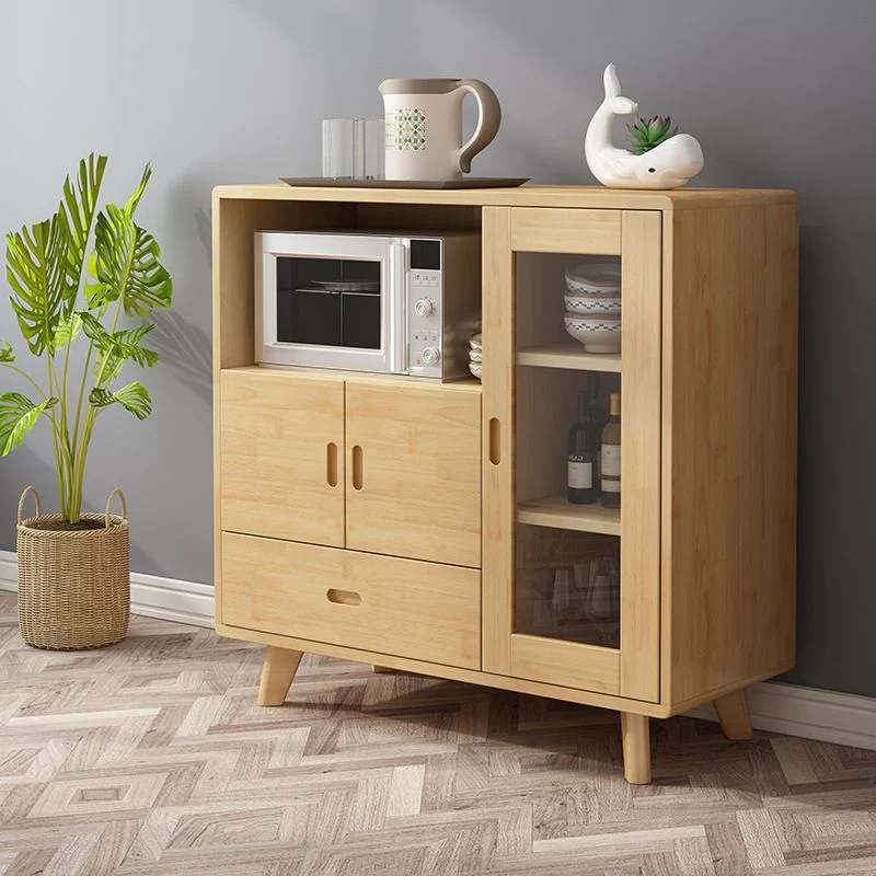 Massief Contemporary Dining Buffet Stevig Wood 38.4"H Sideboard Drawers and Cabinets Natural