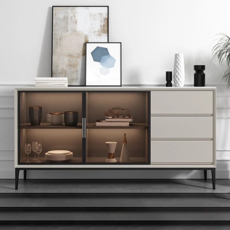 Massief Glam Sideboard Buffet 3 Drawers and 2 Doors Cabinets Buffet Sideboard 47l