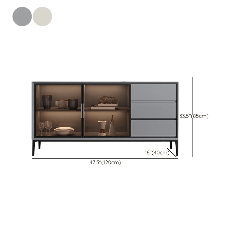 Massief Glam Sideboard Buffet 3 Drawers and 2 Doors Cabinets Buffet Sideboard 47l