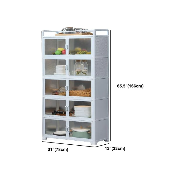 Massief White Metal Sideboard Glass Doors Eigentijds Indoor Dining Server Cabinets 25