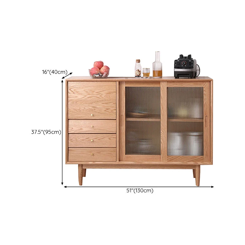 Massief Wood Buffet Table Modern Sideboard Cabinets and Drawers 51l