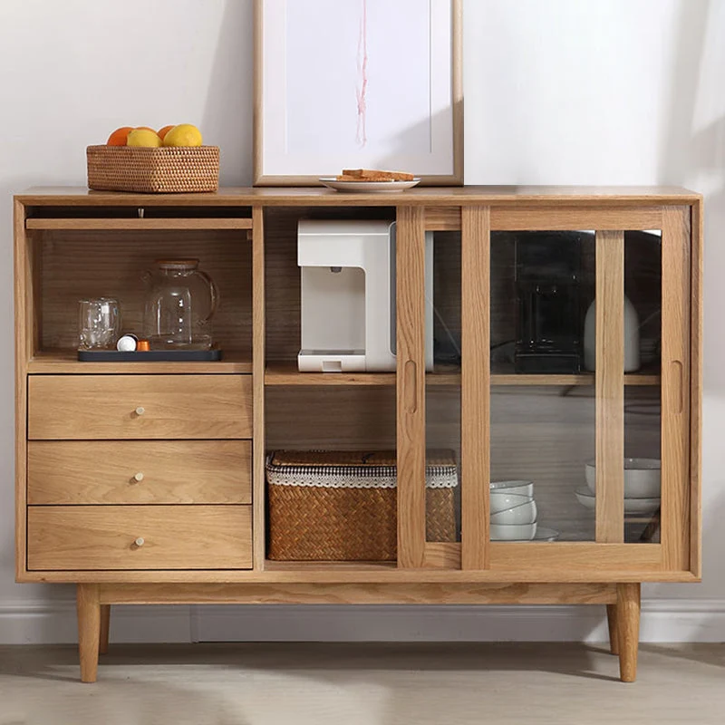 Massief Wood Buffet Table Modern Sideboard Cabinets and Drawers 51l