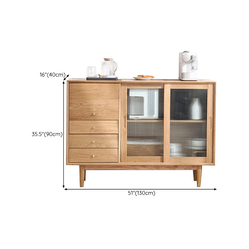 Massief Wood Buffet Table Modern Sideboard Cabinets and Drawers 51l