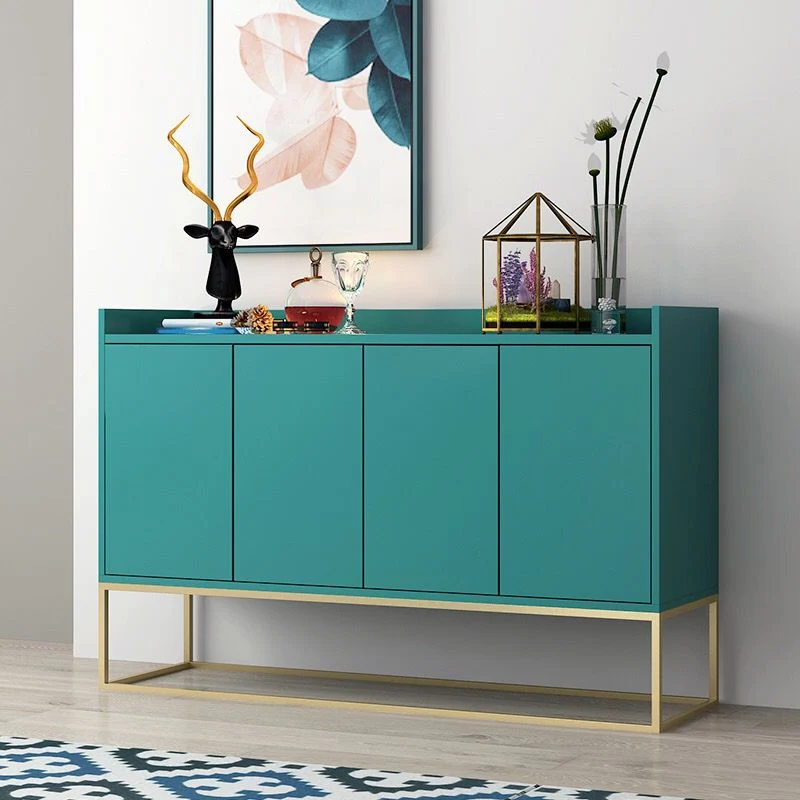 Matte Finish Dennen Wood Buffet Modern Indoor Sideboard Metal Legs voor Kleine Ruimtes 35l