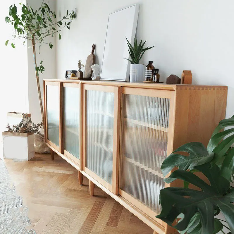 Matte Finish Modern Dining Buffet Kitchen Sideboard Van hout Legs Gemakkelijk Schoon te Maken 24l
