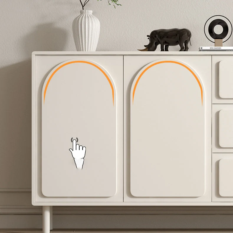 Melkwit Engineered Wood Buffet Server Modern Sideboard Drawers met Stoelen Set 39l