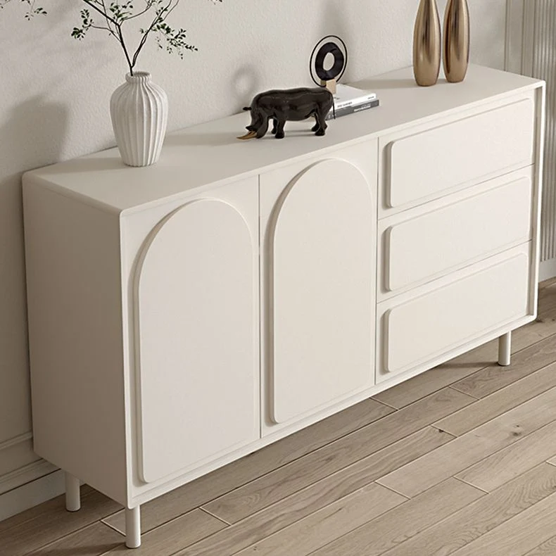 Melkwit Engineered Wood Buffet Server Modern Sideboard Drawers met Stoelen Set 39l