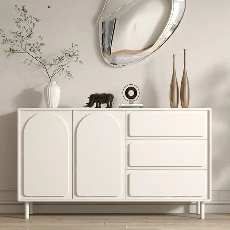 Melkwit Engineered Wood Buffet Server Modern Sideboard Drawers met Stoelen Set 39l