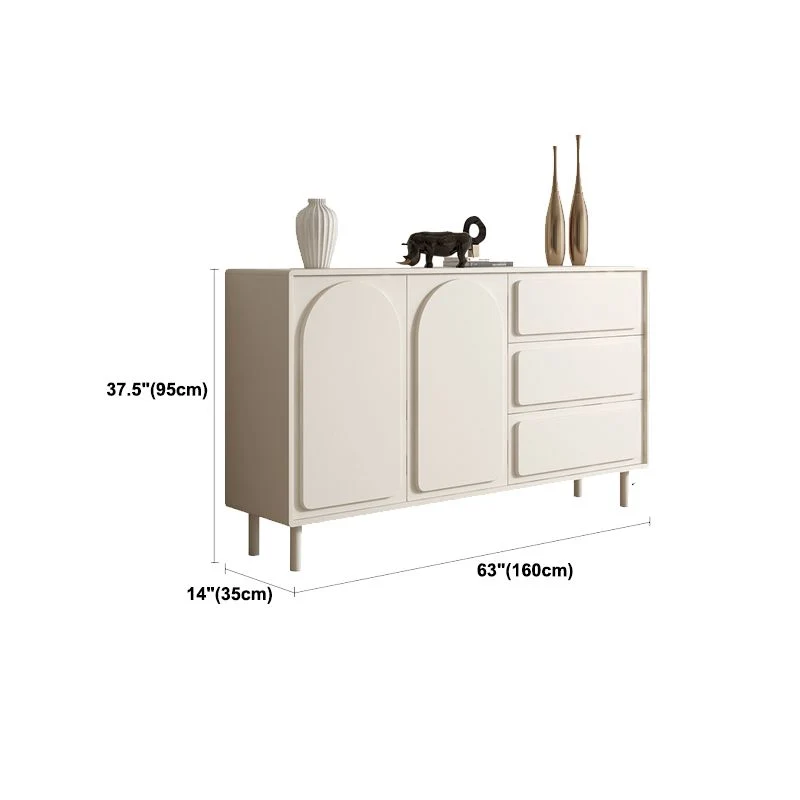Melkwit Engineered Wood Buffet Server Modern Sideboard Drawers met Stoelen Set 39l
