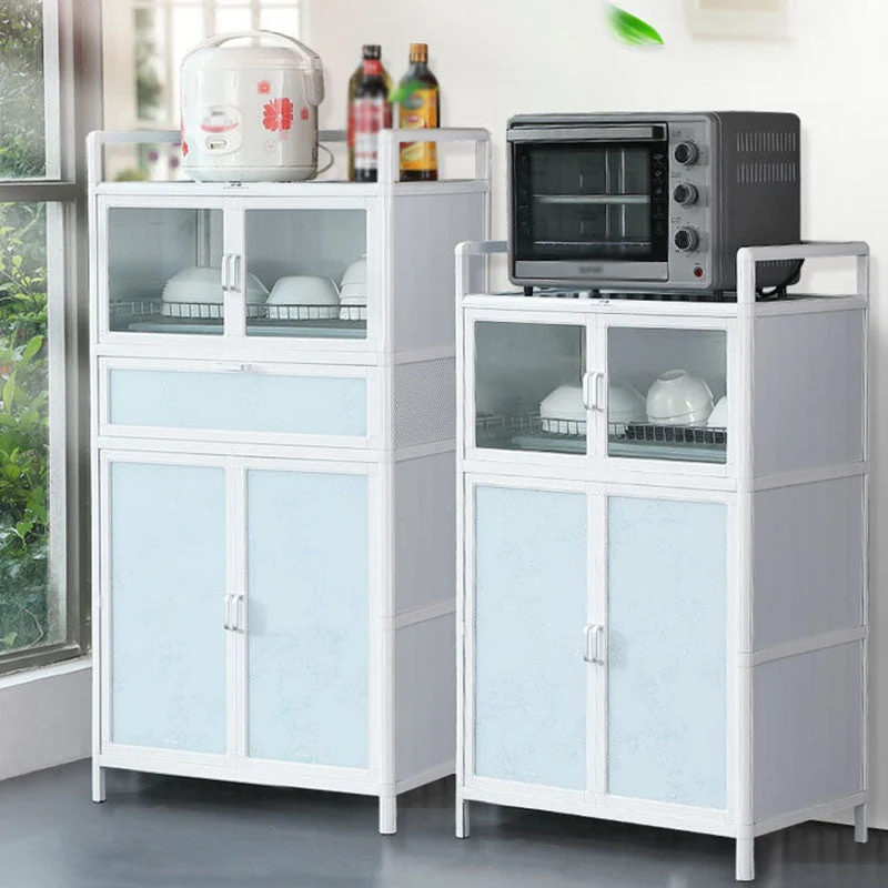 Metal Glazen Doors Buffet Stand Modern Kitchen Buffet Sideboard White 25l