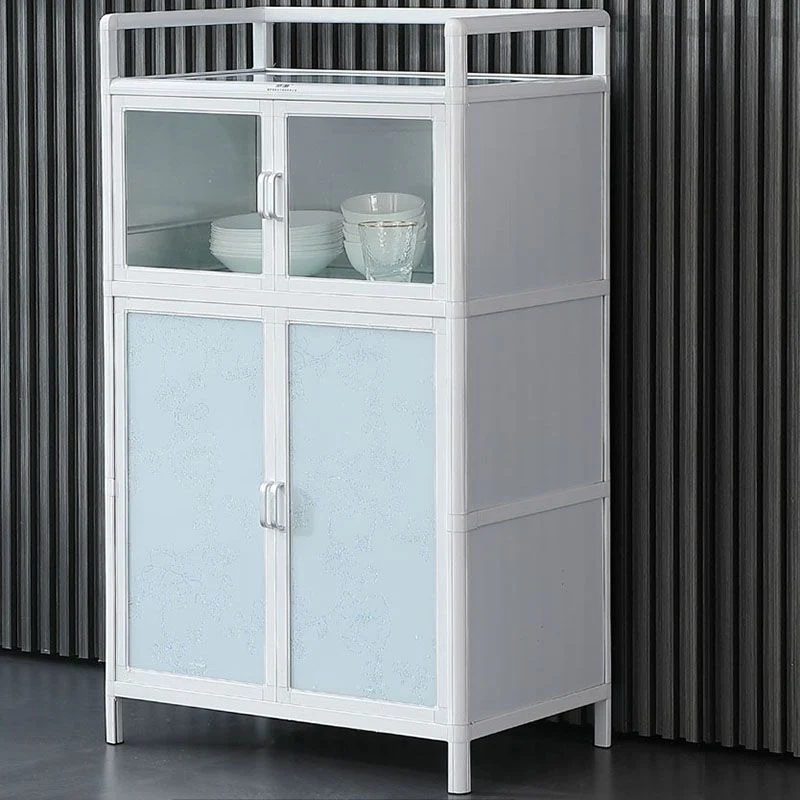 Metal Glazen Doors Buffet Stand Modern Kitchen Buffet Sideboard White 25l