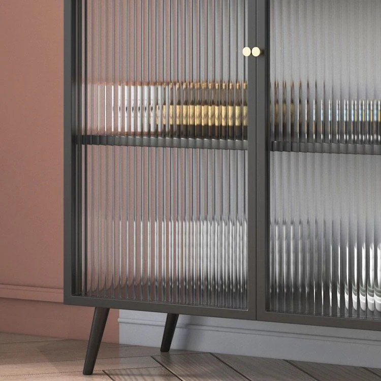Metal Sideboard Glazen Doors Contemporary Dining Server Cabinets 31l