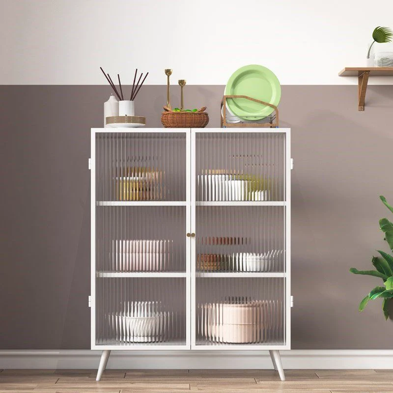 Metal Sideboard Glazen Doors Contemporary Dining Server Cabinets 31l
