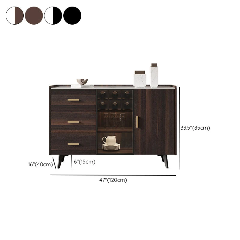Minimalistisch Contemporary Side Board Stone Sideboard Cabinet Lights Dining Room 47l