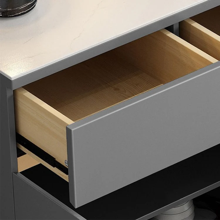 Minimalistisch 4 Drawer Buffet Sideboard Engineered Wood and Stone Sideboard Table 47l