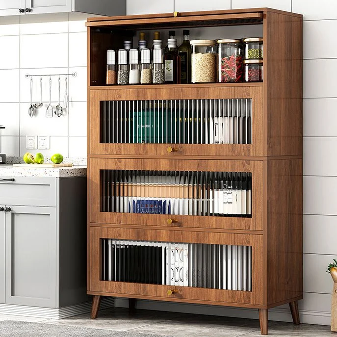Modern Engineered Wood Credenza Kitchen Sideboard Glazen Door 23
