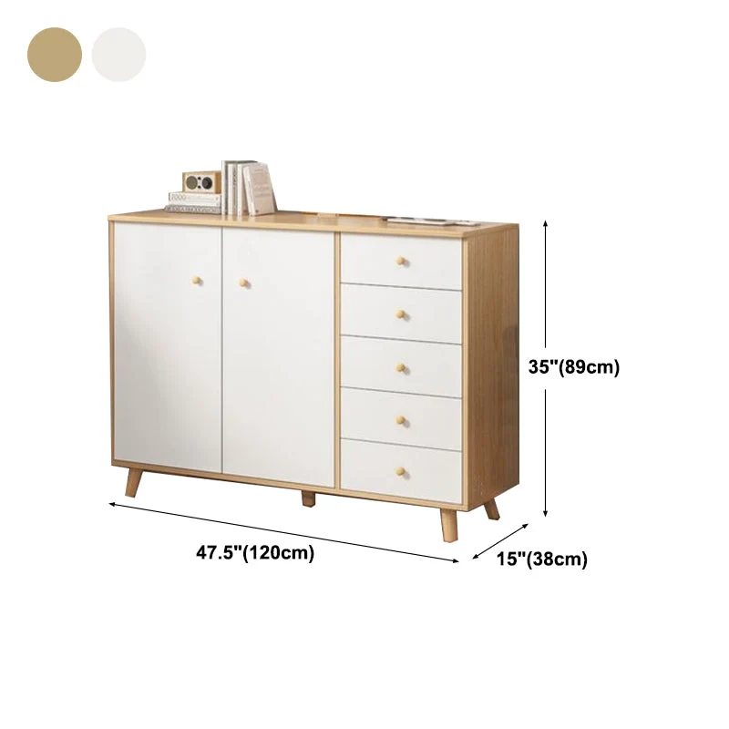 Modern Engineered Wood Sideboard Ongewikkeld Buffet Table Drawer Living Room 31l