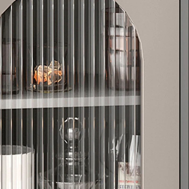 Modern Glass Doors Sideboard 55" H Instelbaar Shelving Sideboard Buffet Table Gray