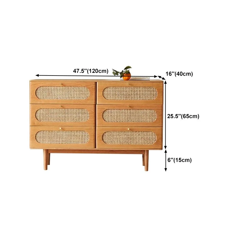 Modern Grenen Wood Sideboard Simple Beige Buffet Table Drawer Dining Room met Stoelen Set 47l