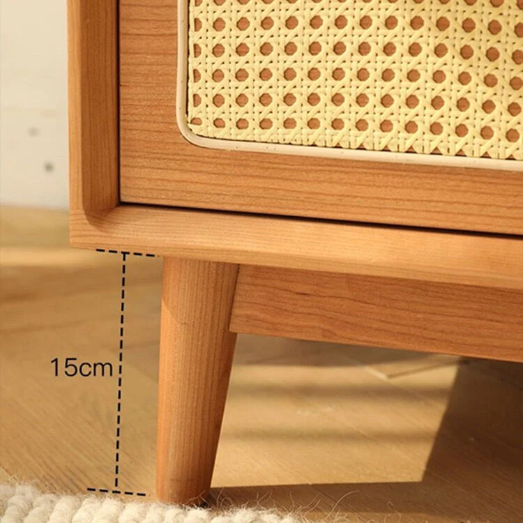 Modern Grenen Wood Sideboard Simple Beige Buffet Table Drawer Dining Room met Stoelen Set 47l