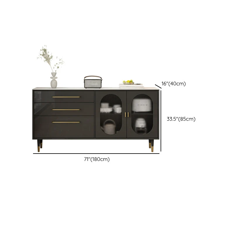 Modern Koolzwart Buffet Sideboard Engineered Wood Dining Server Drawers and Storage 47l