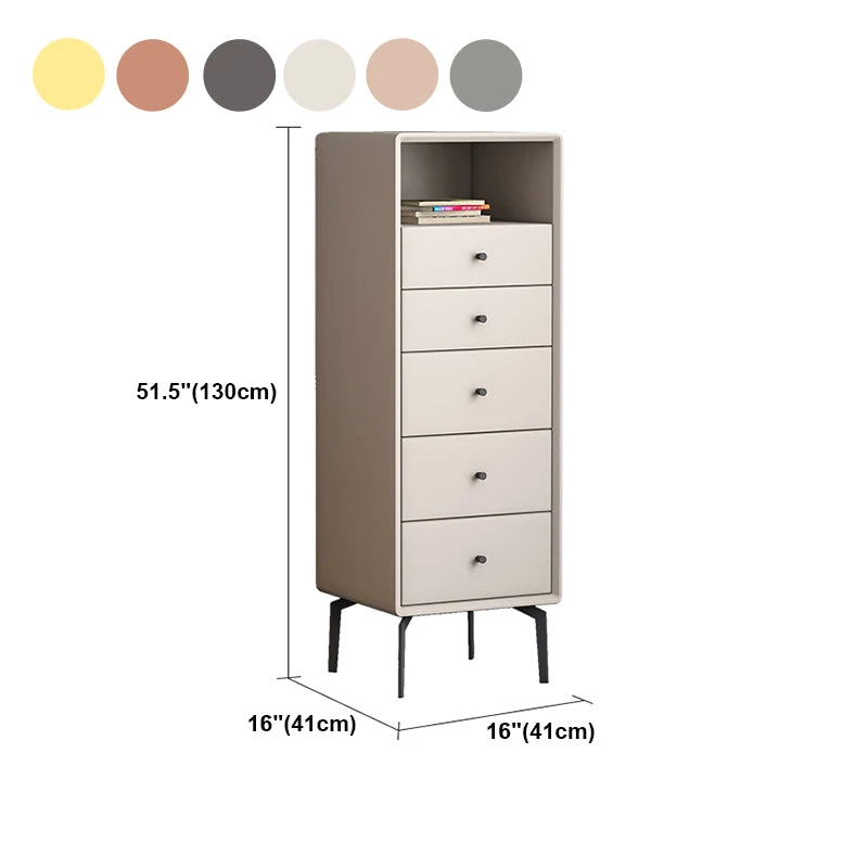 Modern Open Storage Sideboard 51.5"H Living Room Birch Massief Wood Buffet Server Grey