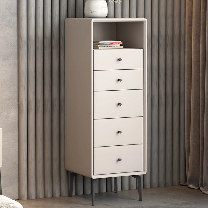 Modern Open Storage Sideboard 51.5"H Living Room Birch Massief Wood Buffet Server Grey