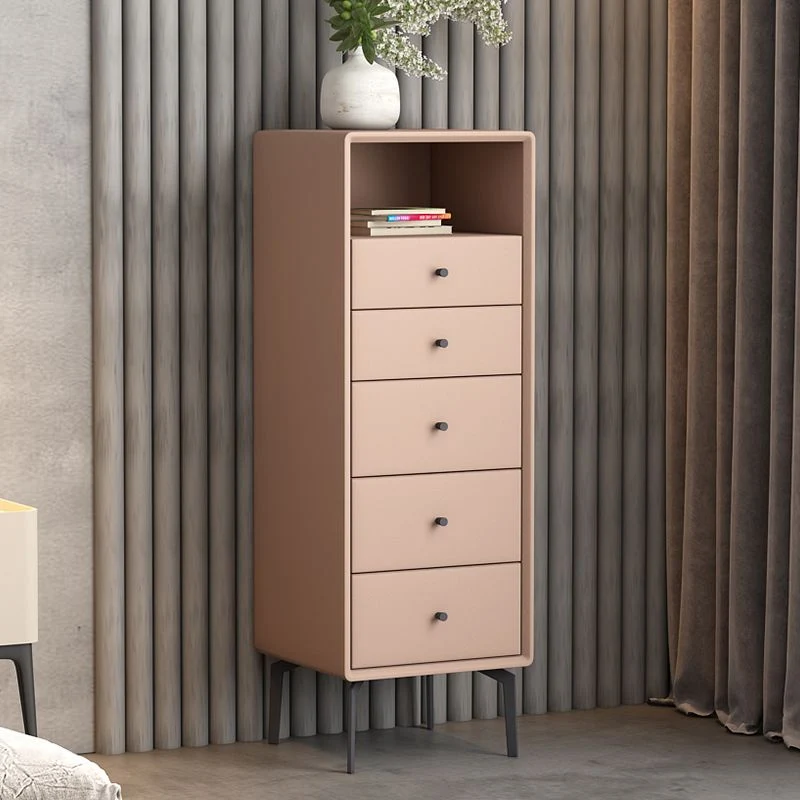 Modern Open Storage Sideboard 51.5"H Living Room Birch Massief Wood Buffet Server Grey
