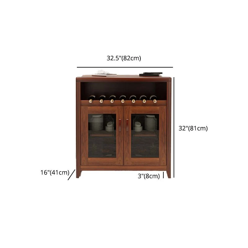 Modern Sideboard Brown Stevig Wood DIning Sideboard Doors met Stoelen Set Https