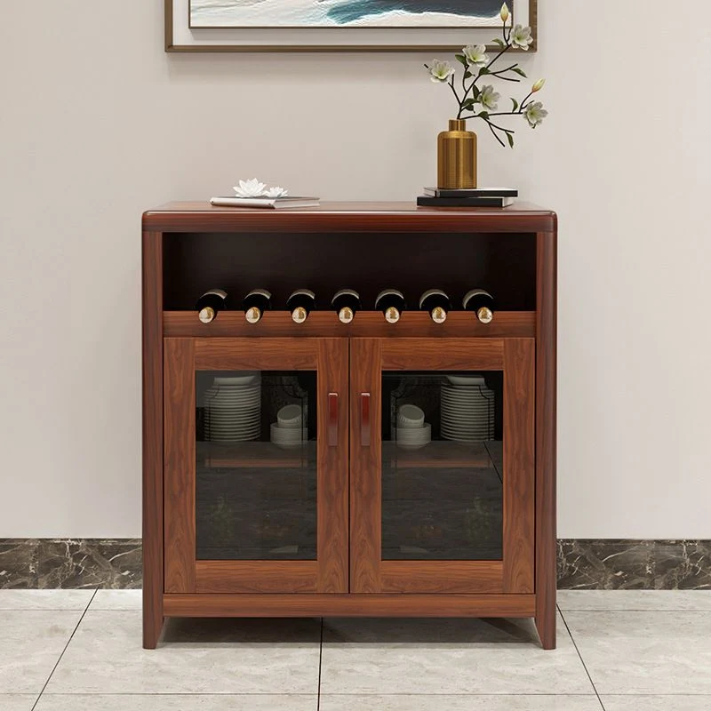 Modern Sideboard Brown Stevig Wood DIning Sideboard Doors met Stoelen Set Https