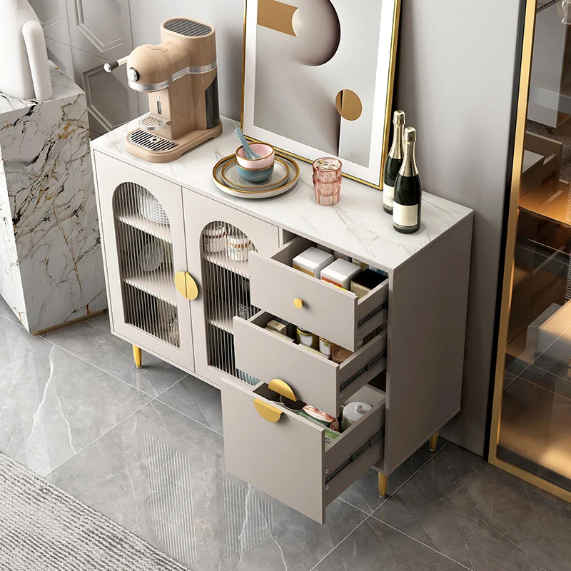 Modern Sideboard Buffet Glaswerk Doors Cabinets Sideboard LED Lights 31l