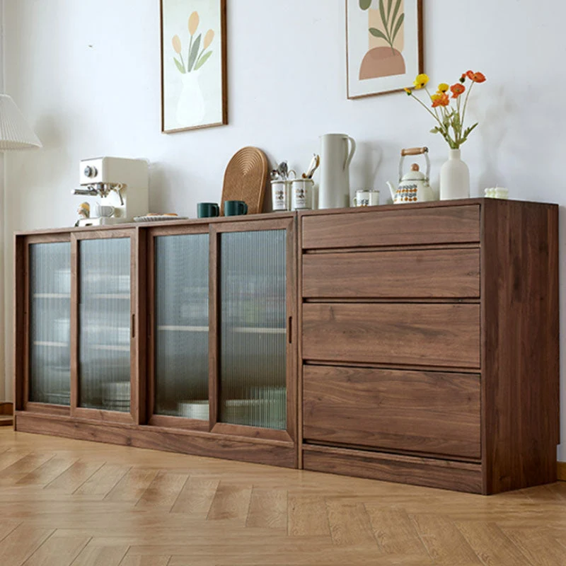 Modern Sideboard Cherry Glazen Doors Sideboard Buffet Doors Dining Room 31l