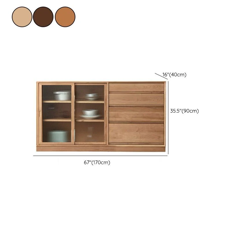 Modern Sideboard Cherry Glazen Doors Sideboard Buffet Doors Dining Room 31l