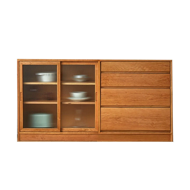 Modern Sideboard Cherry Glazen Doors Sideboard Buffet Doors Dining Room 31l
