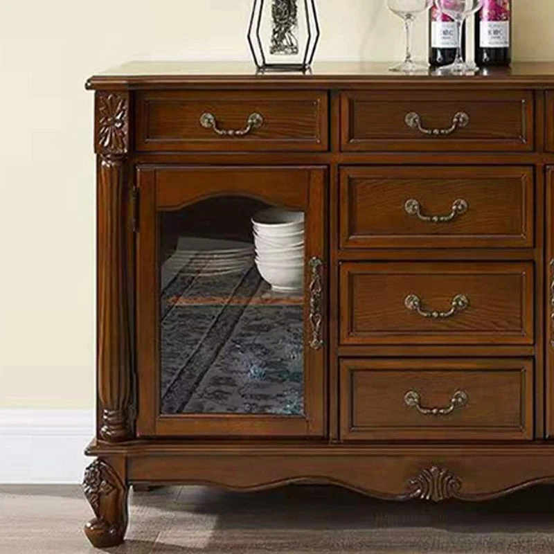 Modern Style Sideboard Massief Wood 2-Door Side Board Kitchen Use Grijze Waslaag 31l