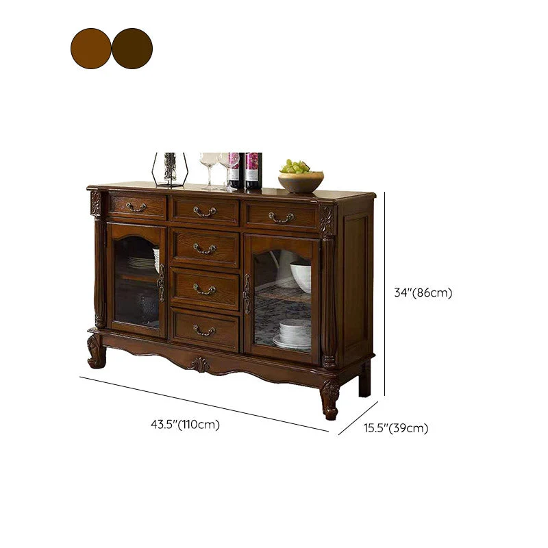 Modern Style Sideboard Massief Wood 2-Door Side Board Kitchen Use Grijze Waslaag 31l