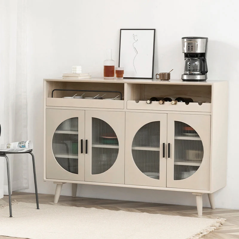 Modern Wood 39"H Sideboard Buffet Dining Room Buffet Server Glazen Doors 47
