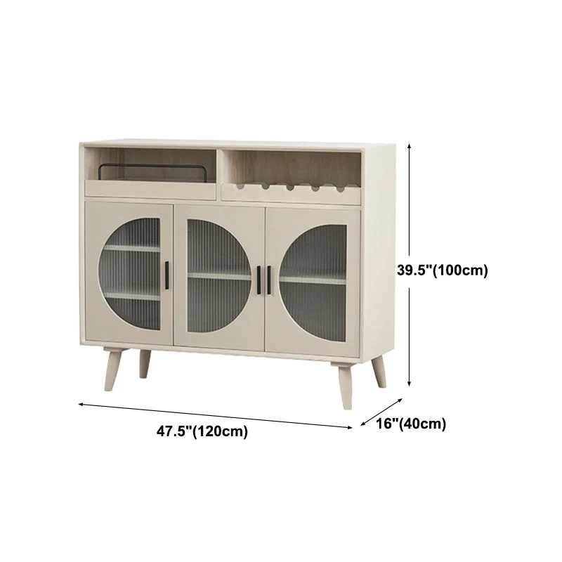 Modern Wood 39"H Sideboard Buffet Dining Room Buffet Server Glazen Doors 47
