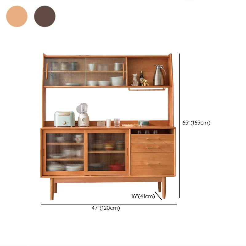 Pine Eenkleurig Wood Sideboard Buffet Drawers Modern Dining Buffet 47